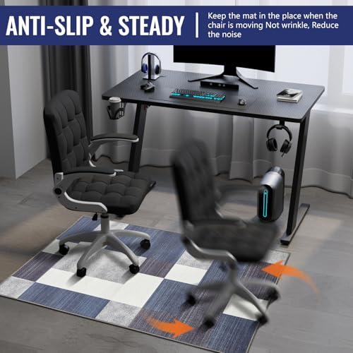 Office Chair Mat, 36”X48”Chairs Mat for Hardwood Floor, Sturdy Lock Edge Office Rug, Floor Protectors for Chairs with Anti-Slip Backing, Machine Washable Desk Floors Mat - Thumbnail 3