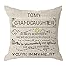 NIDITW Granddaughter Birthday Gift Always Remember You are Special Unique Cream Burlap Throw Pillow Case Cushion Cover Sofa Bedroom Decorative Square 18x18 Inches