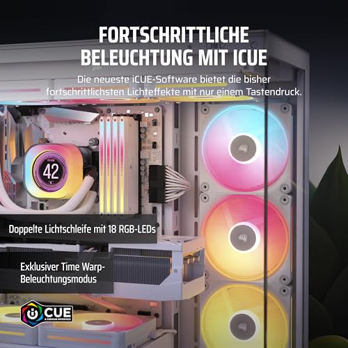 CORSAIR iCUE LINK LX140-R RGB 140mm PWM-Umkehrlüfter – Doppelter Lüftersatz – Geräuscharm, CORSAIR Magnetische Kuppellagerung… – Ansicht 5