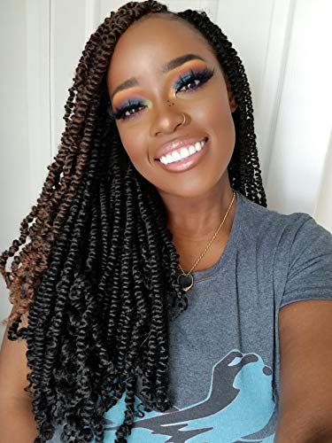 Toyotress Spring Twist Crochet Hair - 10 inch 4Pcs ombre Brown Spring Twists Crochet Braids Synthetic Braiding Hair Extension (10 inch,T30)