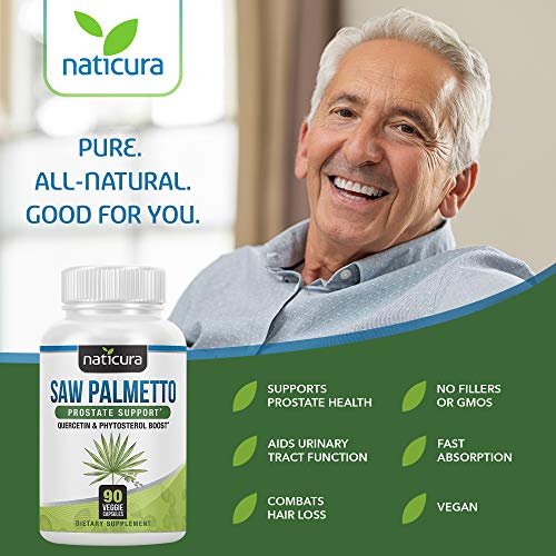 Naticura Saw Palmetto Prostate Support - Saw Palmetto For Hair Growth In Women And Men With Pumpkin Seed, Vitamin D3, Vitamin E, Zinc, Vitamin B - 90 Capsules #TOP3