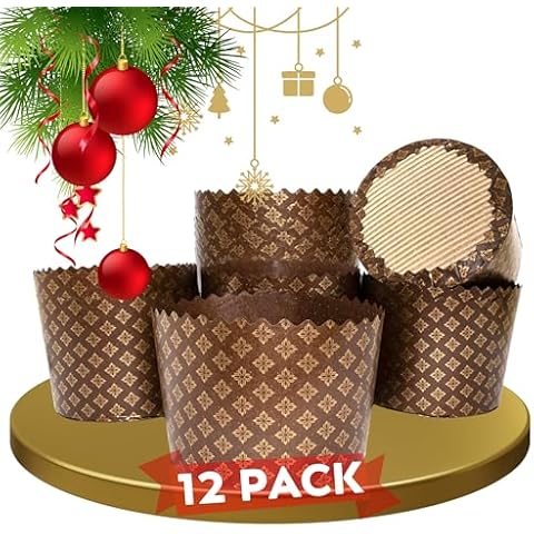 Easter Bread Forms Paska Bread Mold Kulich Paskha Pantone 12pcs Medium 350gr - Pan Stampo Per Pandoro Mold Panettone Paper Molds Baking - Wrapper Panettone Baking Pan Stollen Form Easter Baking Cups Cover