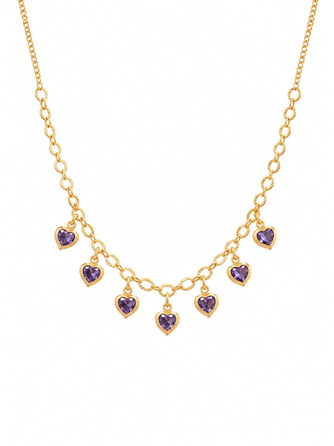 Heart Heavy Charm Chain Necklace for Women | Gold Colour chain Artificial Fashion Jewellery | Trendy Statement Pendant Chain for Girls, Party, Daily & Gift-image-31