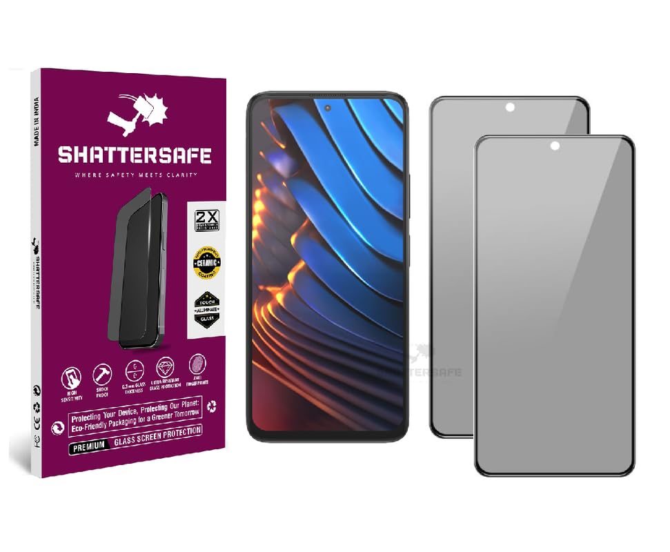 Image of Anti-Spy Privacy Tempered Glass Compatible For Poco X3 GT 5G [Pack of 2]. 9H Hardness, Anti-Scratch, Edge-to-Edge Protection With Easy Installation Kit & Case Friendly Fit.