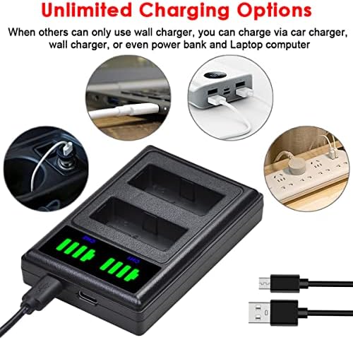 PowerTrust 2-Pack NP-W126 NP-W126S Battery and Charger for Fujifilm X-T200 X100V X-S10 XT30 XT-20 X-E3 X-T3 X-T2 X-T1 X-T100 X-Pro3 X-H1 X-A5 X-A1 X-E1 X-M1 X-Pro1 HS30EXR HS33 EXR HS50EXR