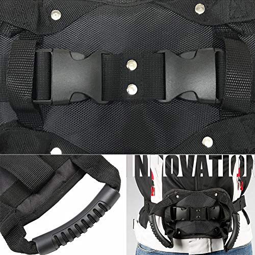 Motorcycle Backseat Handle, Adjustable Reinforce Buckle Bandage, Waist Belt Black Backseat Handle, Passenger Seat Grip Strap Motorcycle Accessory, for Children Motorcycle Passenger(size:24x16cm) by Tookie - Image 9