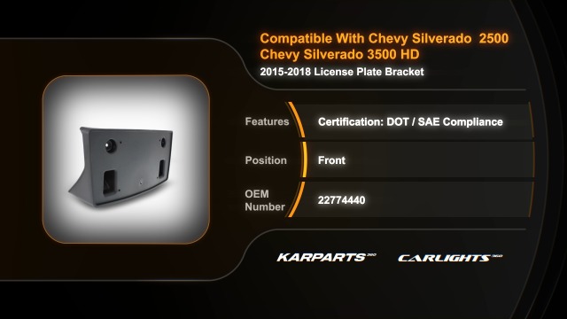 Chevrolet Silverado 2500 HD Front License Plate Bracket
