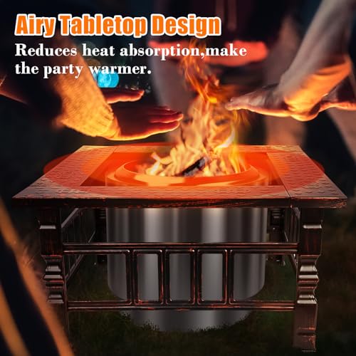 Fire Pit Tabletop for Solo Stove Bonfire & Ranger | 32" Powder-Coated Steel Surround | Heat-Resistant Outdoor Fire Pit Table - Thumbnail 7