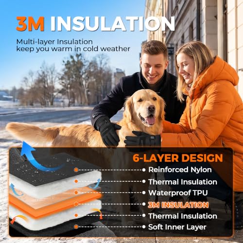 Image of rivmount Winter Waterproof Ski Snow Warm Gloves for Women Men, Windproof Cold Weather Thermal with Touchscreen Fingers, for Running Driving Cycling Hiking Biking Outdoor Sports Daily Work
