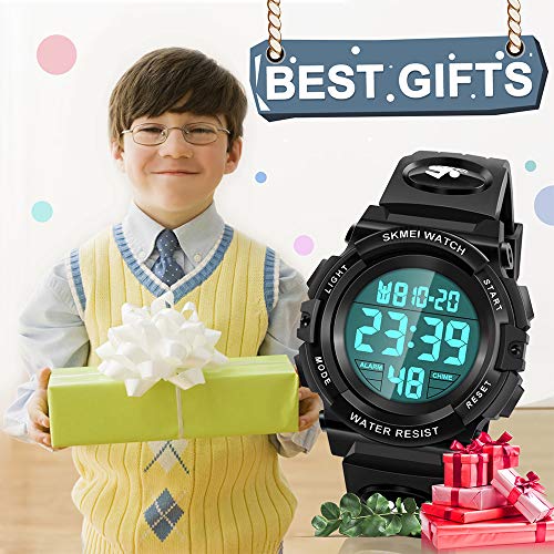 Dodosky Kids Digital Watch,Boys Sports Waterproof Led Watches With Alarm,Wrist Watch For Boys Girls Childrens, Best Gifts For Boys (Black-B) #TOP6