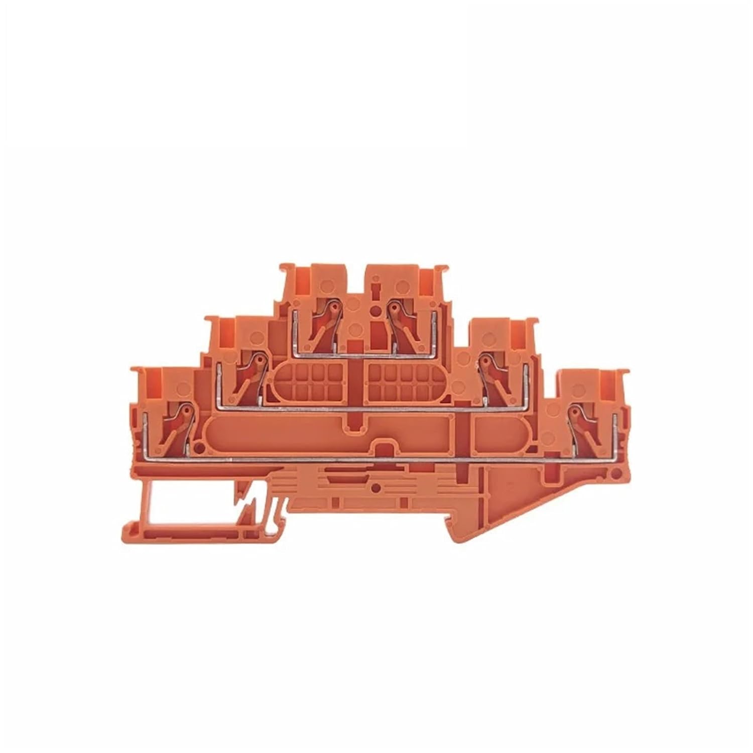 10Pcs PT2.5-3L Push-in Wiring Connector Triple 3 Level 2.5 mm² Cable 2.5mm Electrical Cable Din Rail Terminal Block PT 2.5-3L(FBS10-5)