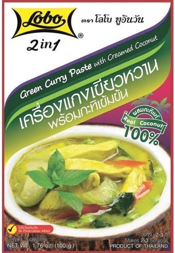 LOBO 2IN1 GREEN CURRY WITH COCONUT MILK 100G PRODUCT OF THAILAND