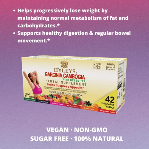Hyleys Tea Wellness Garcinia Cambogia Green Tea, Assorted Tea Bags, 42.0 Count #TOP5