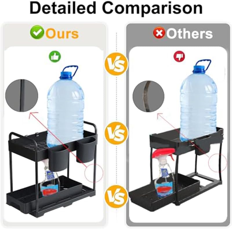 Miniatura 3 de Organizador y almacenamiento debajo del fregadero, contenedores debajo de los contenedores para cocina y baño, organizadores de fregaderos y