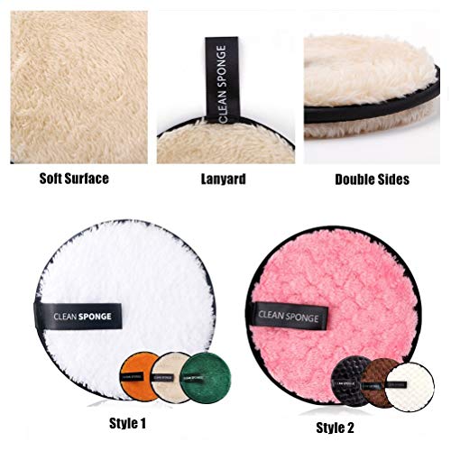 Reusable Make Up Remover Pads, Washable Eco-Friendly Cotton Face Wipes Double-Sided Rounds Removal Pads Face Eye Cleansing Puff for All Skin Types 8 Pack Soft Pads with Mesh Laundry Bag