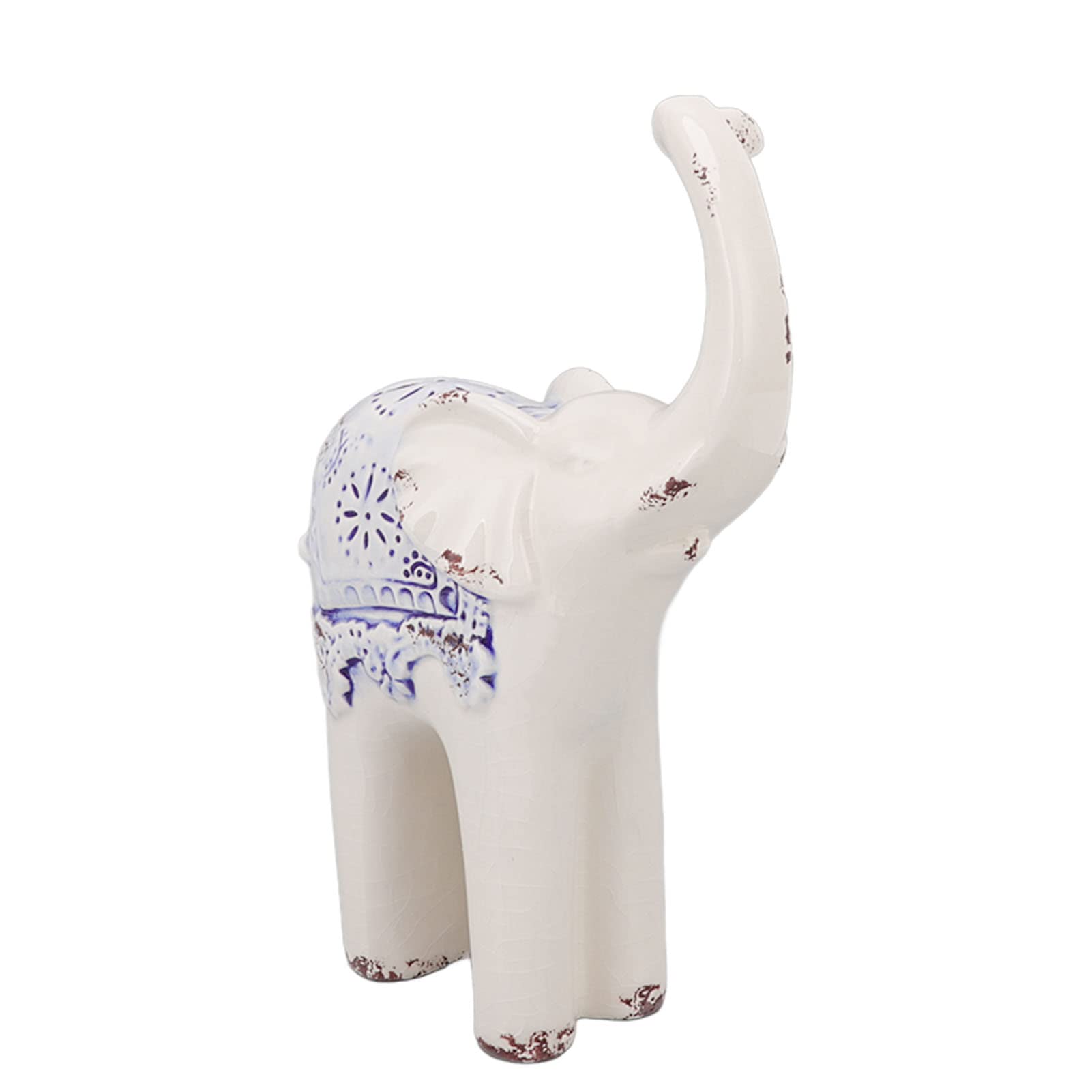 Décoration éléphant en céramique : sculpture porcelaine pour entrée et comptoir