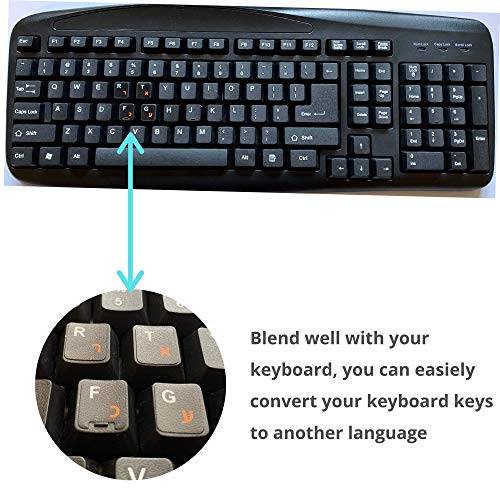 3PCS Pegatinas Para Teclado Hebreo Impermeables Naranja miniatura 3