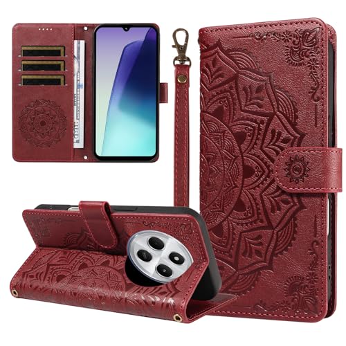 �X�}�z�P�[�X �Ή��@�� for Redmi 14C / A4 5G,�Ή��@�� for Xiaomi Poco C75 5G �X�}�z�P�[�X�y�t���b�v�� �X�^���h�t�� �J�[�h�z���_�[ �������[ �}�O�l�b�g���� �E�H���b�g�zRed