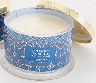 Twilight Bonfire Scented Candle, 4 Wick, 18 Oz, Firewood and Vanilla Fragrance with Praline and Smoked Amber Notes