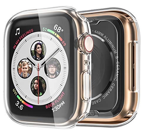 Monoy Case for Apple Watch Series 4/5 Screen Protector 40mm, [3-Pack] All Around Soft TPU Protective Cover Case for iWatch 4/5 40mm (Clear)