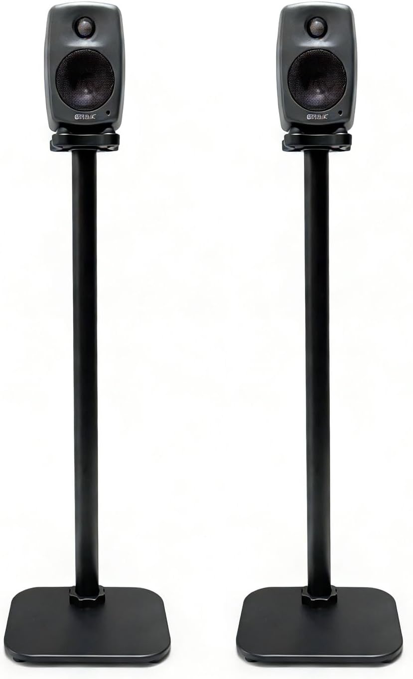 Speaker Stand Compatible with Genelec 8010/G1/ G One / 8010A/8310& XX1X Series Studio Monitors,Aluminum Alloy,Cable Management Easy Installation (8010/G1/XX1X Silver Pair)