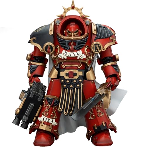 JOYTOY Warhammer 40k Blood Angels, Figurine d'action de 1/18ème du Praetor de la Légion Blood Angels en Armure Terminator de Tartaros, Modèle de Collection