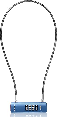 Candado de cable para scooter con combinación, candados combinados para puerta de valla al aire libre, equipaje antirrobo, cerradura de alambre U