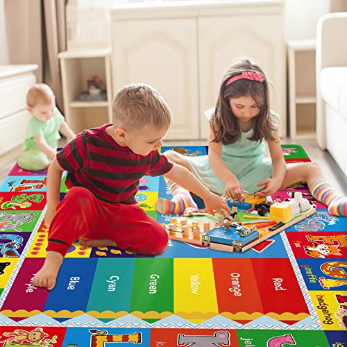 Kentaly Baby Play Mat Kids Rug For Playroom, Floor Mat For Toddlers, Playtime Collection Abc, Numbers, Animals Educational Area Rugs For Kids Room Classroom ( 78.7X 59 Inch) #TOP3