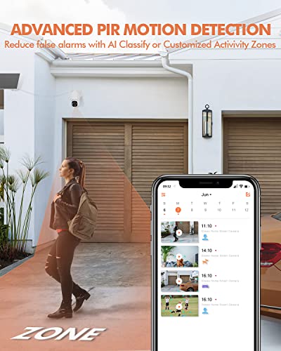 Image of Dzees Security Cameras Wireless Outdoor, 2K Pan /Tilt 360 View Solar /Battery Powered WiFi Cameras for Home Security with AI Motion Detection,Color Night Vision, 2-Way Audio, IP66, SD /Cloud Storage
