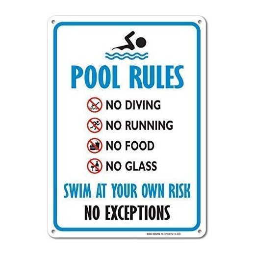 Wsmsign Señal De Advertencia Para Piscina, Diseño De Regla, Color Azul, Rojo, Negro Y Blanco, Para Decoración De Casas De Peligro, Valla De Jardín, Advertencia, Señales De Metal Divertidas 8 X 12