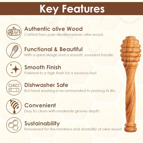 Ymapinc Olive Wooden Honey Spoon, 3.94 Inch Mini Honey Sticks, Wooden Dipper for Tea/Jars, Durable Premium Kitchen Accessories