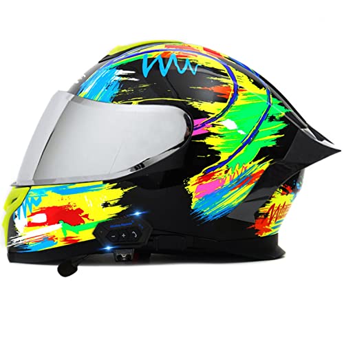 Casque intégral bluetooth moto motocross racing ece double visière intégrée