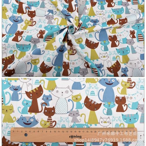 BrightGlow 8 Stück 25 * 20cm Baumwollstoff Stoffpakete 100% Baumwolle Quiltingstoff Bündel ZUN Nähen DIY Handwerk Patchwork Stoffe Baumwolltuch Quilting Stoffreste Katzen & Hunde