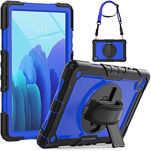 SEYMCY for Galaxy Tab A7 Kids Case, 10.4 inch 2020 A7 Tablet Cover with Screen Protector, 360° Rotating Hand Strap Stand, Full Body Shockproof Design Case for SM-T500/T505/T507 - Camo Pink