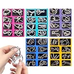40PCS Metal Brain Teaser Puzzles Ring | 3D Interlocking Metal Wire IQLogic Game | Educational Party Favor Basket Stocking Stuffers For Kids Adults Challenge Gift