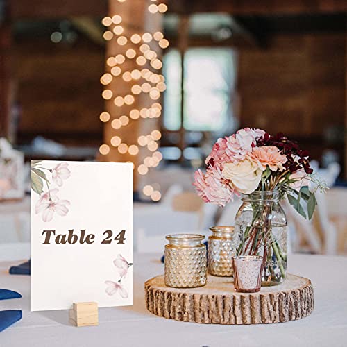 Aboofx 24 Pack Wood Place Card Holders Wooden Menu Sign Holder Table Numbers Card Display Stand for Wedding Dinner Home Party Events Decoration