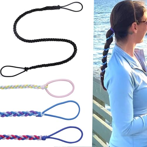 4 piezas elásticas para el pelo en espiral para deportes de playa, 40,6 cm, sin enredos, sin daños, para cabello largo y grueso