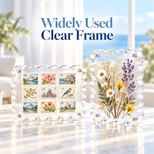 laapee 5x7 Acrylic Picture Frame 3 Pack, 10+10mm Magnetic Scalloped Frame by laapee - Used condition - Image 6