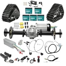 43.3" Golf Cart Rear Differential Axle Kit with 60V 2500W DC Brushless Motor 5000RPM 121 Gear Ratio, Snow Sand Tracks for DIY Projects Electric Vehicles ATVs, UTVs, Quads, Buggy, Mini Bikes, Go Kart