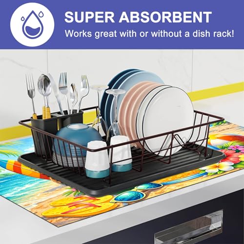 Image of HOMETITUTE Hello Summer Stove Top Cover 28x20 Juice Jar Beach Heat Resistant