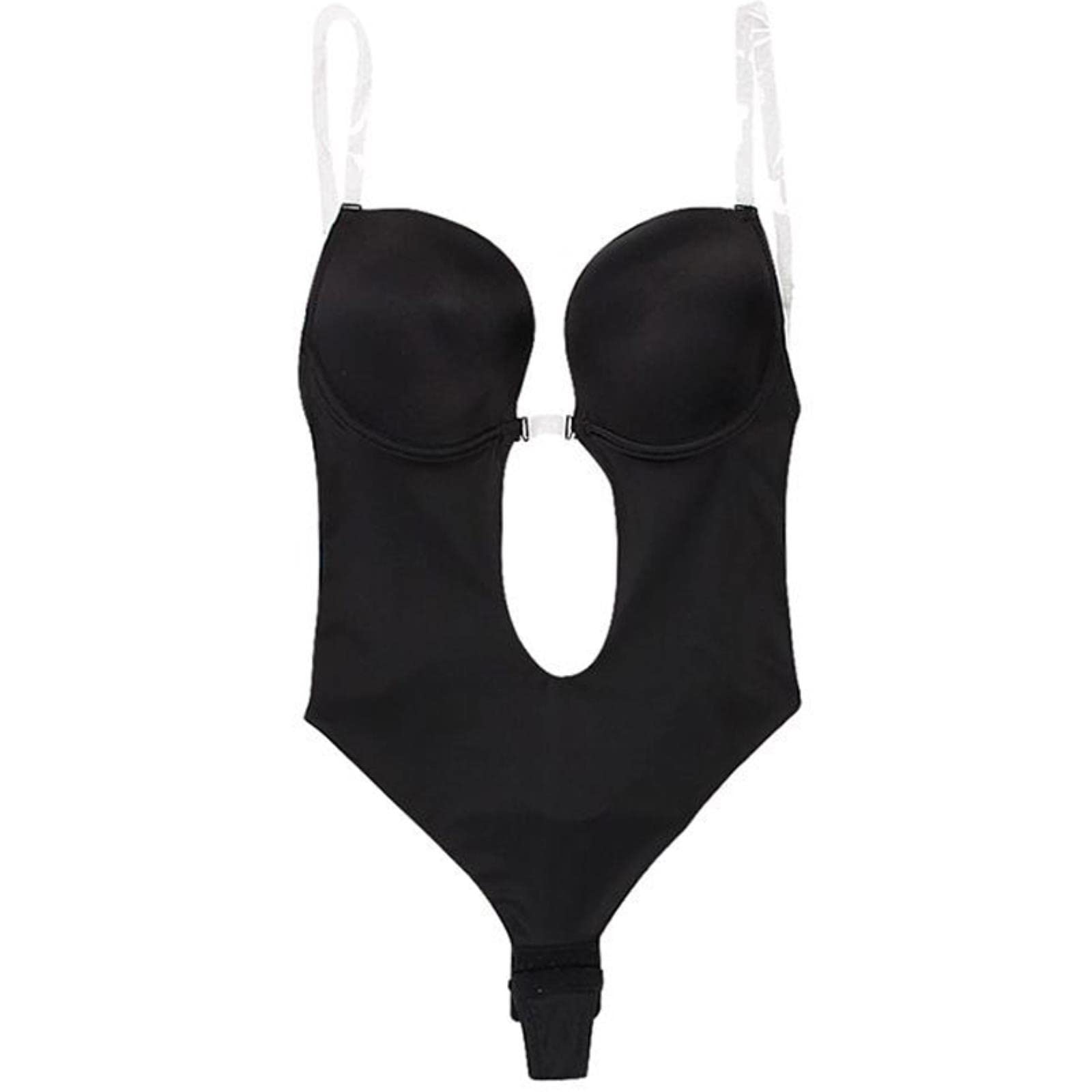 Bodysuit Shapewear Deep V-Hals Body Shaper Rückenless U Tunge Tanga Shaper Tailer Trainer Frauen klare Riemen gepolstert Push nach Oben Korsett