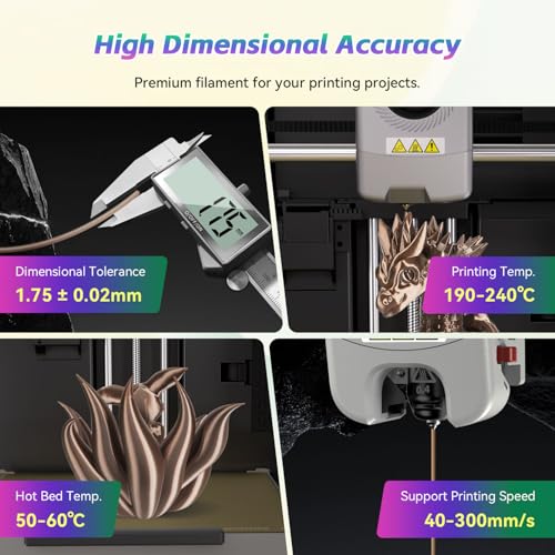 Image of FLASHFORGE Silk+ PLA Filament 1.75mm Coffee, Silky Texture 3D Printing Filament, Enhanced Layer Adhesion with Stunning Surface Finish; Chrome-Like Brilliance and Silk-Smooth Perfection