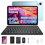 Luzglo P12 Android 16 Tablet 12 Pollici, T7280 Octa-Core, 48GB RAM+128GB ROM/2TB TF, IPS 2.4K Display 120 Hz, 10000 mAh,WiFi5, 8MP+13MP,Gemini AI, Tablet con Tastiera, Face ID/GPS/OTG/FM, Blu