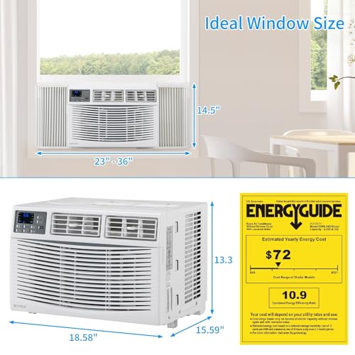 image for ROVSUN 8000 BTU Air Conditioner Window Unit, 3-in-1 Window AC Unit Coo