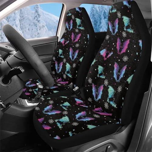 Housse de siège de voiture chauves-souris d'Halloween | Couvre siège auto universel SUV 2 Pcs