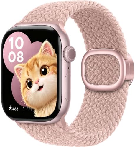 TOCOL Geflochtenes Elastisch Armband für Apple Watch 40mm 41mm 42mm 44mm 45mm 46mm 49mm 38mm Damen Herren, Magnetic Sport Nylon Band für iWatch Ultra 4/3/2/1 SE 3/2/1 Series 12 11