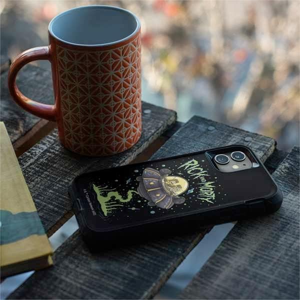Skinit Decal Skin Compatible with OtterBox Defender iPhone 11 Case - Officially Licensed Warner Bros Rick and Morty Spaceship Design