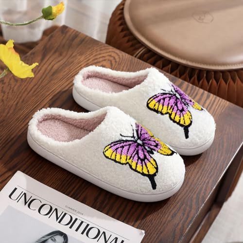 Image of LNERIP Animal Slippers Fruit Slippers Plant Slippers Various Cartoon Patterns Fluffy Soft Memory Foam Retro Indoor Outdoor Home Couple Shoes