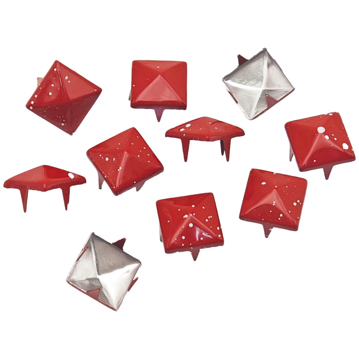 Tachuelas piramidales de 8 mm con fijación de cuatro garras para decorar bolsos y ropa, 100 uds