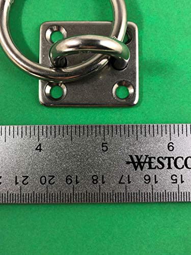 image for US Stainless Stainless Steel 316 Square Pad Eye with Ring 1/4